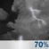 Sunday Night: Showers and thunderstorms likely before 10pm, then showers likely and possibly a thunderstorm between 10pm and 1am, then a chance of showers and thunderstorms after 1am.  Mostly cloudy, with a low around 58. South wind 7 to 15 mph, with gusts as high as 22 mph.  Chance of precipitation is 70%. New rainfall amounts of less than a tenth of an inch, except higher amounts possible in thunderstorms. 