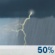 Today: A 50 percent chance of showers and thunderstorms, mainly between noon and 5pm.  Mostly cloudy, with a high near 79. South southeast wind 11 to 13 mph, with gusts as high as 18 mph.  New rainfall amounts of less than a tenth of an inch, except higher amounts possible in thunderstorms. 